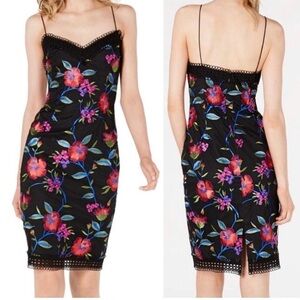 AIDAN Aidan MATTOX Womens Black Floral Spaghetti Strap V Neck Dress size 14